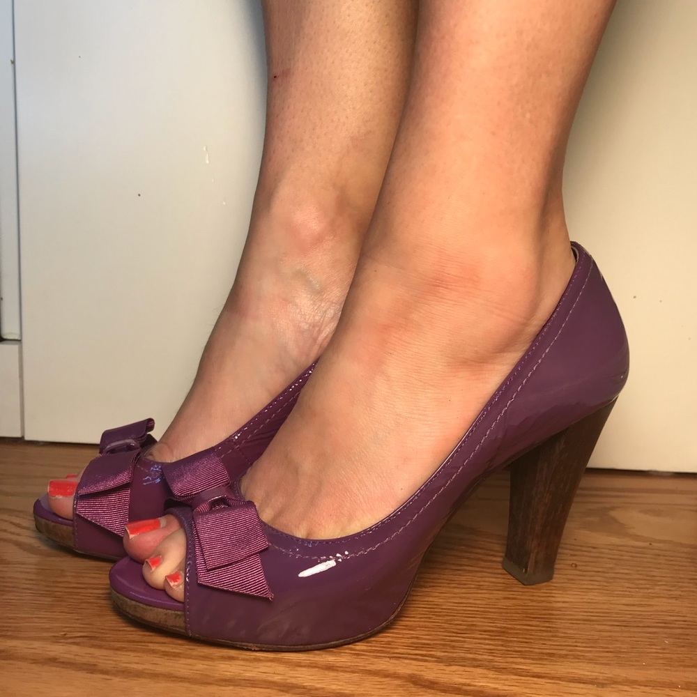 Purple Bow Heels